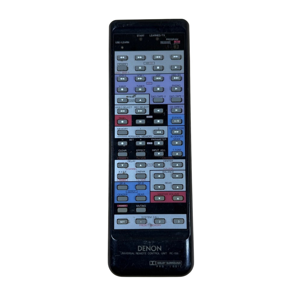 Denon RC-159 Home Audio Receiver Remote Control Black For AVR-3000 Tested Works